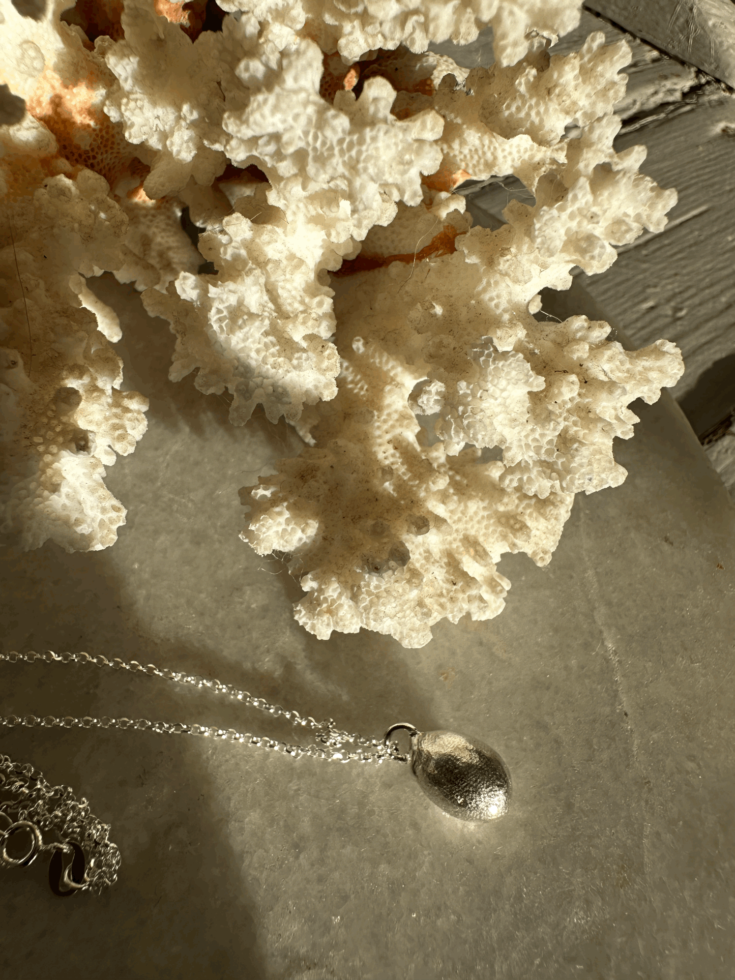 Pearly Dew Drop Necklace: A sweet little drop of solid recycled silver, on a recycled silver chain.