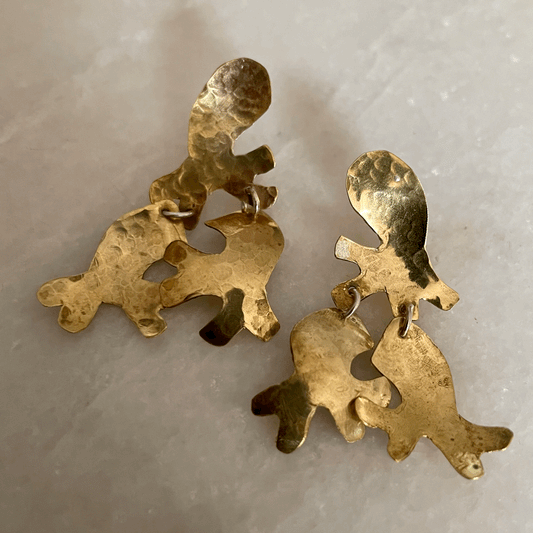 Sea Moss Earrings: handmade recycled brass earrings inspired by the beautiful shapes of sea moss.