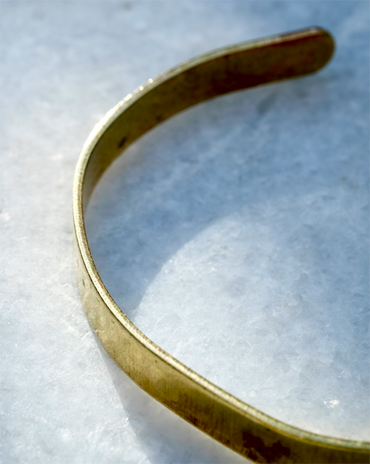 Brass Cuff Bracelet: simple recycled adjustable brass cuff