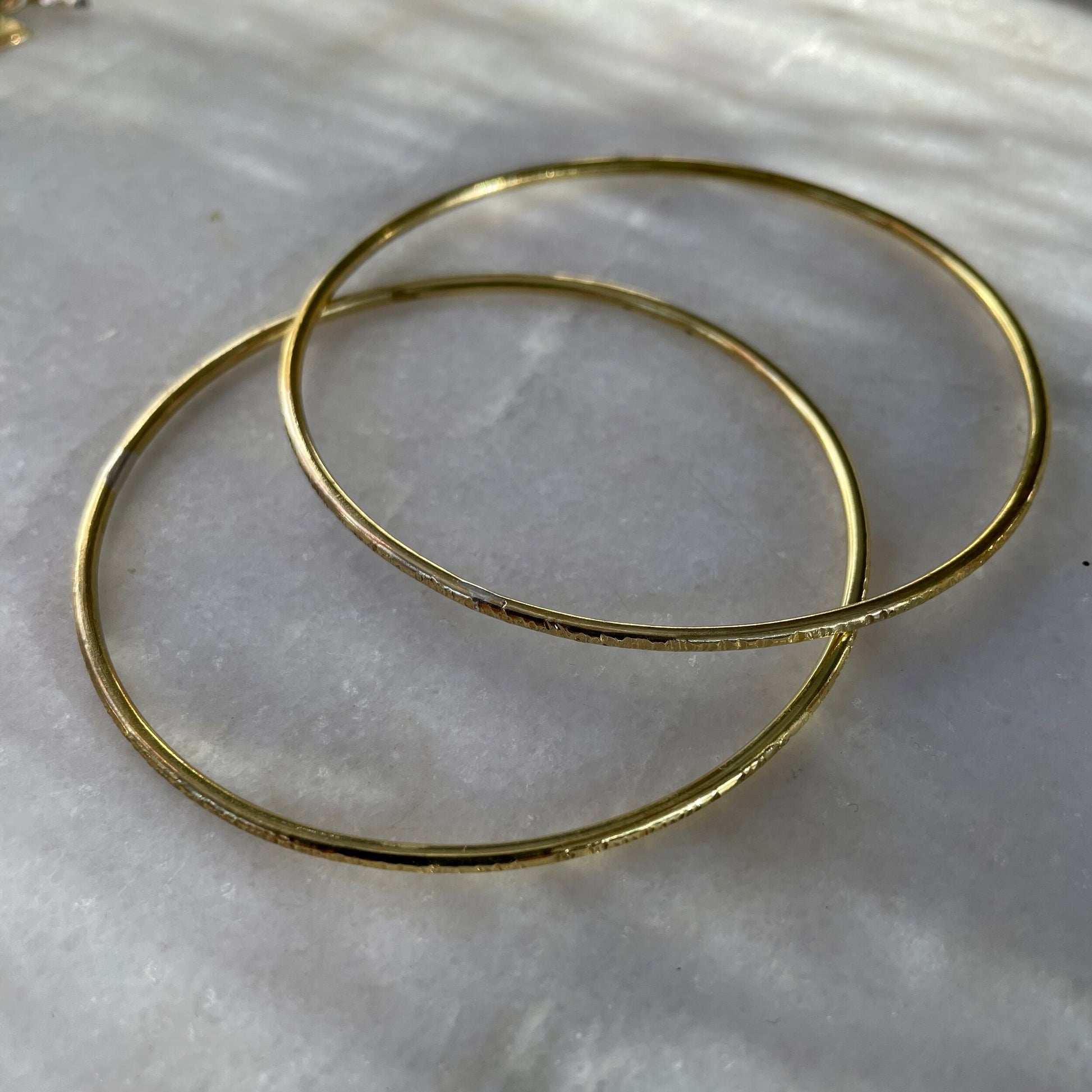 Textured Bangle: A handmade textured sturdy bangle in recycled brass.