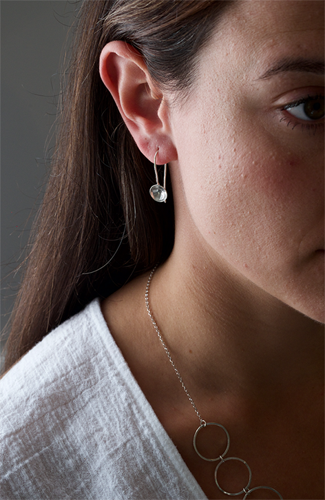 Lily Earrings: recycled silver bowl shaped earrings on wires.