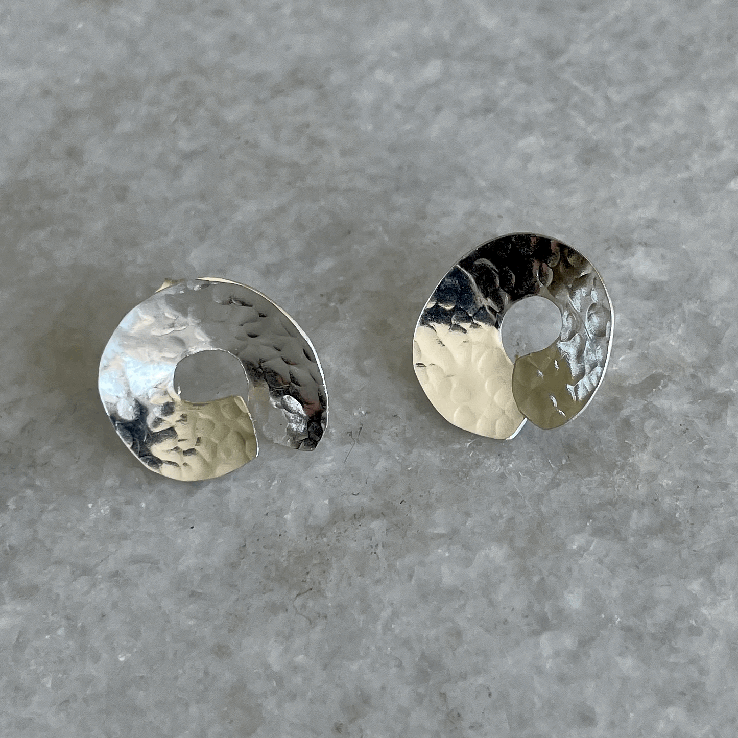 Codium Studs: handmade earrings in recycled silver, based on the shape of the ends of codium seaweed.